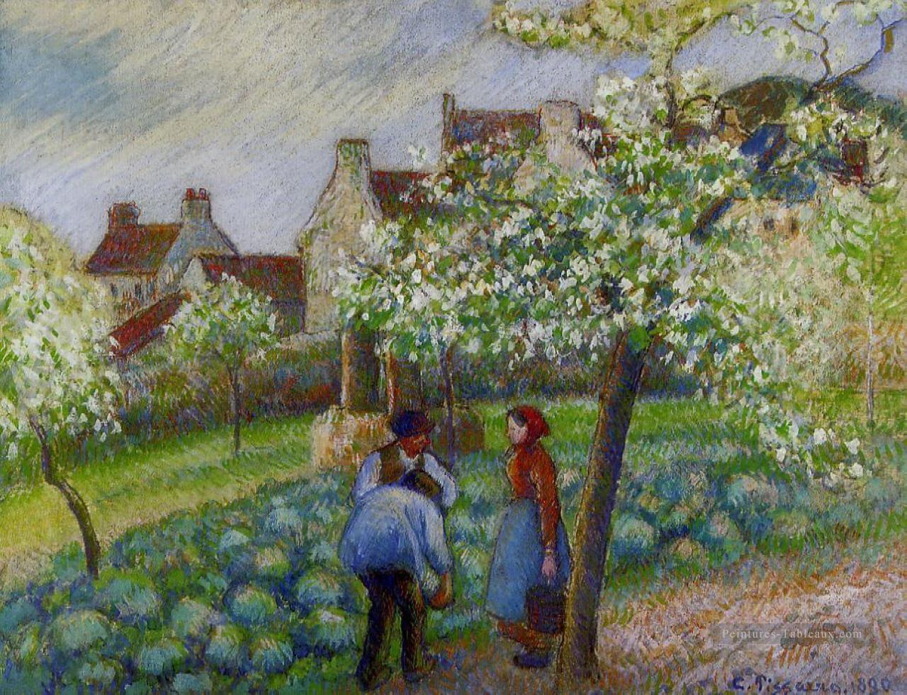 pruniers en fleurs Camille Pissarro Peintures à l'huile